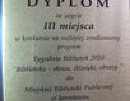 Nagroda w konursie „Tydzień bibliotek 2010”