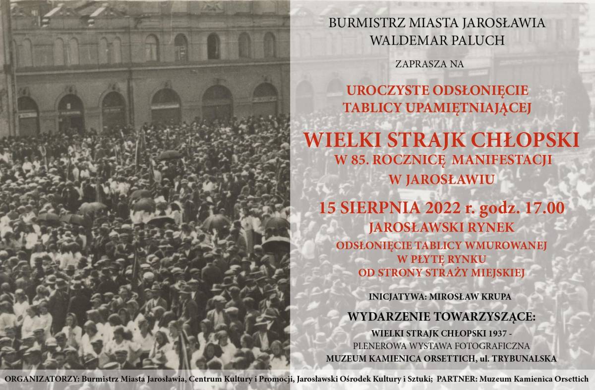 Plakat - Wielki Strajk Chłopski. 15 sierpnia 2022r. o godzinie 17:00.