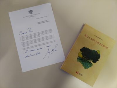 Podziękowanie za udział w Narodowy czytaniu Ballad i romansów.