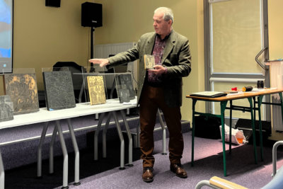 Józef Lewkowicz opowiada o drzeworytach.