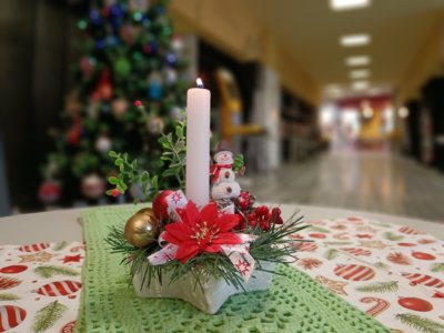 Stroik na Boże Narodzenie. Świeczka.